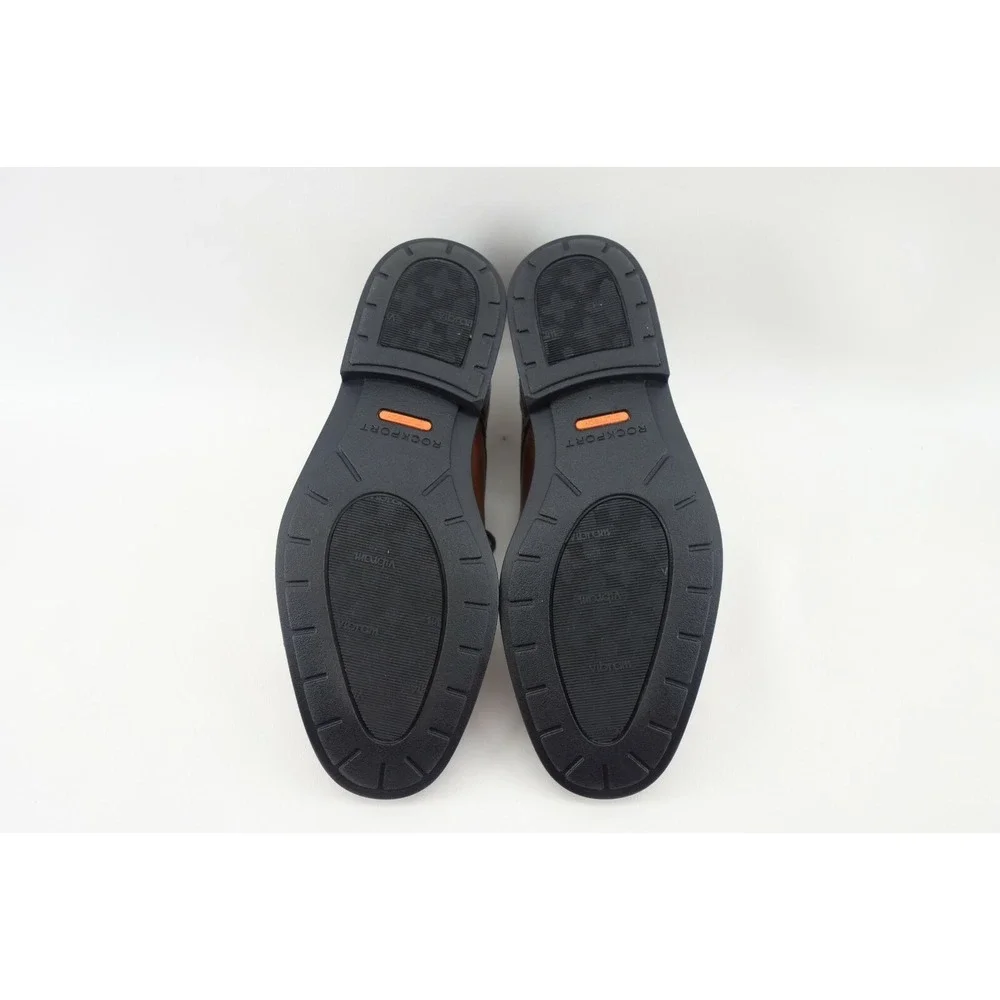 ROCKPORT DRESSPORT MEN'S 8 W US BROWN‎ DP MODERN APRON TOE VIBRAM SOLE V80651